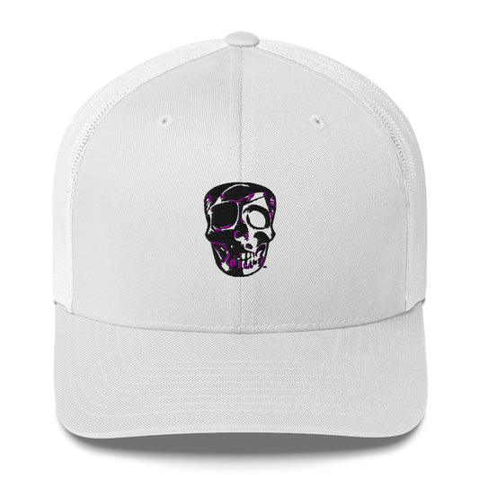 Pursuit of the Skull White Trucker Cap