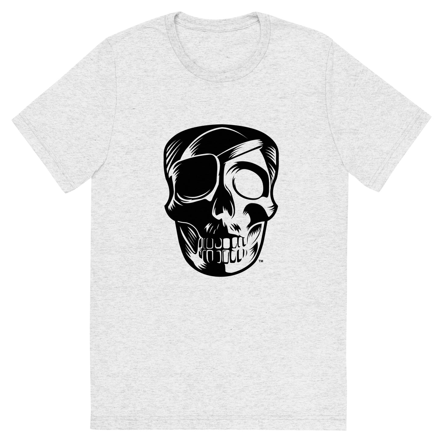 White Skull Tri-Blend Short Sleeve T-Shirt